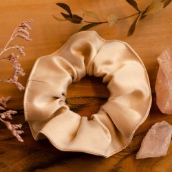 Luxusní hedvábná gumička, těžký satén, krémová