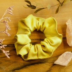 Luxusní hedvábná gumička, těžký satén, limetková