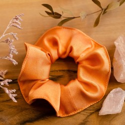 Luxusní hedvábná gumička, těžký satén, meruňková