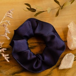 Luxusní hedvábná gumička, těžký satén, modrá