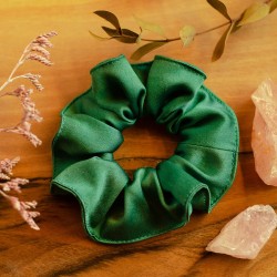 Luxusní hedvábná gumička, těžký satén, smaragdová