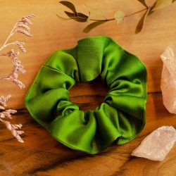 Luxusní hedvábná gumička, těžký satén,  zelená