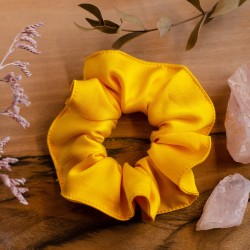 Luxusní hedvábná gumička, těžký satén, žlutá