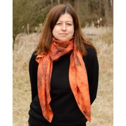 Hedvábný šátek Athos, 140x90 cm, mořena barvířská